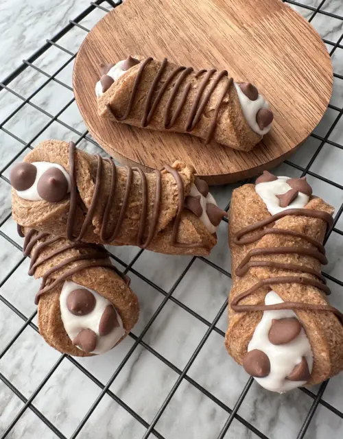 Peanut Butter Cannoli Dog Treats